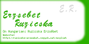 erzsebet ruzicska business card